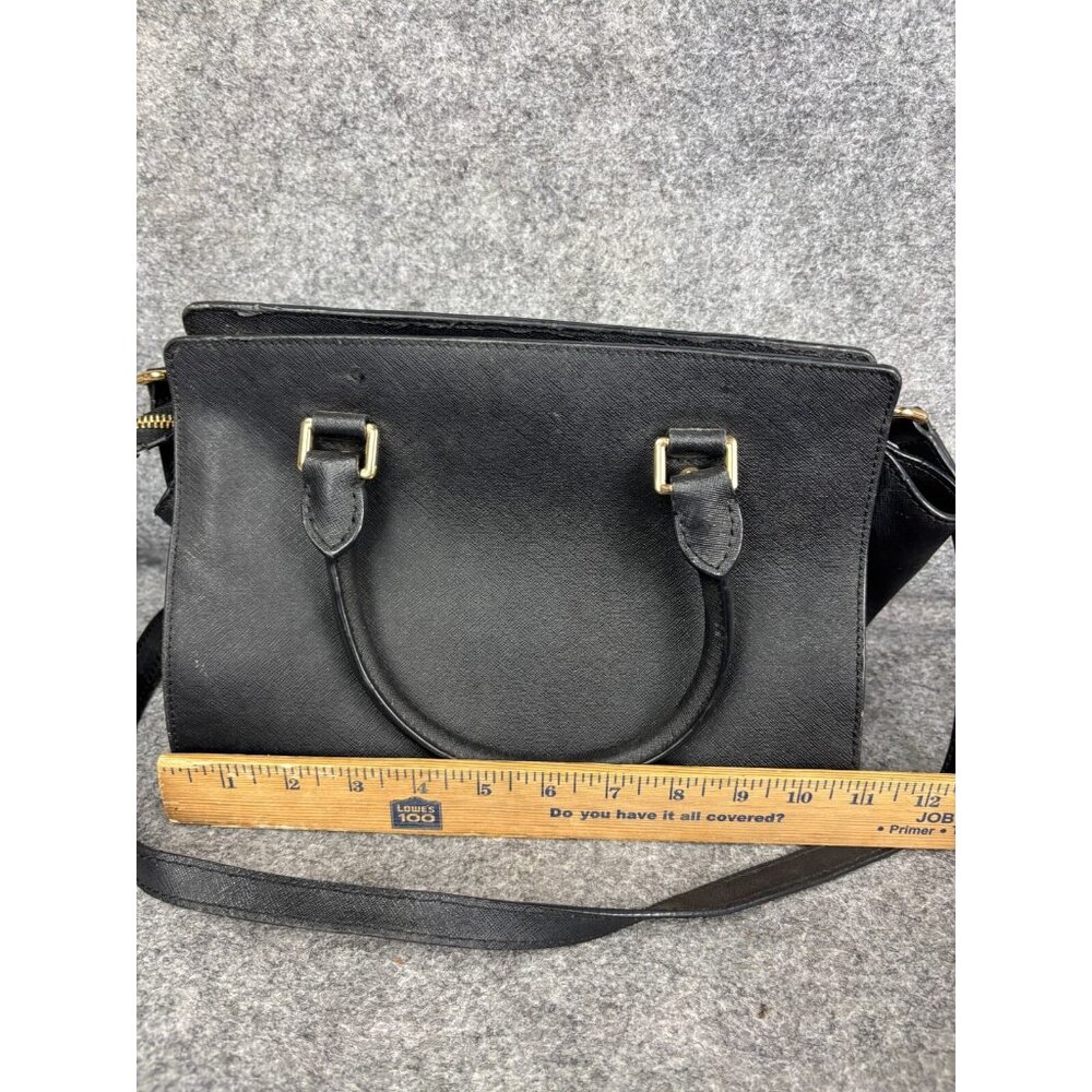 Michael‎ Kors Selma Black Saffiano Leather Large Satchel Crossbody Shoulder Bag - Picture 3 of 8